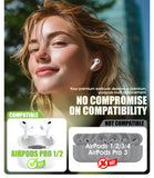 Seltureone 4 Pairs Replacement Ear Tips for Airpods Pro/Airpods Pro 2 with Noise Reduction Hole, Non-Slip Soft Silicone Airpods Pro Replacement Ear Tips with Portable Storage Box (XS/S/M/L)