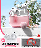 Seltureone Compatible with AirPods Pro 3 Case 2025 with Lock, Shockproof TPU Case Cover with Keychain and Cleaning Kit for Airpods Pro 3rd Generation Case Cute Girly-Pink