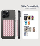 Seltureone 40 Grain Double Sided Silicone Suction Cup, Phone Suction Pad with Strong Adhesion, Silicone Grip for Selfies and Videos, Hands-Free Accessories for Phone Case - Light Pink