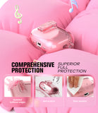 Seltureone Compatible with AirPods Pro 3 Case 2025 with Lock, Shockproof TPU Case Cover with Keychain and Cleaning Kit for Airpods Pro 3rd Generation Case Cute Girly-Pink