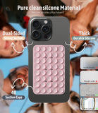 Seltureone 40 Grain Double Sided Silicone Suction Cup, Phone Suction Pad with Strong Adhesion, Silicone Grip for Selfies and Videos, Hands-Free Accessories for Phone Case - Light Pink