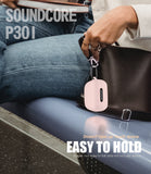 Seltureone for Anker Soundcore P30i Case Cute with Cherry Blossom Keychain and Cleaning Kit, Shockproof Soft Silicone for Anker Soundcore P30i Case Cover - Pink