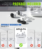 Seltureone 6 Pairs Covers for AirPods Pro 3 Ear Tips with Cleaning Kit, Scratch Resistant Anti Slip Sport Grip Earbud Covers for AirPods Pro 3rd Generation 2025 - White/Transparent/Black