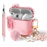 Seltureone Compatible with AirPods Pro 3 Case 2025 with Lock, Shockproof TPU Case Cover with Keychain and Cleaning Kit for Airpods Pro 3rd Generation Case Cute Girly-Pink